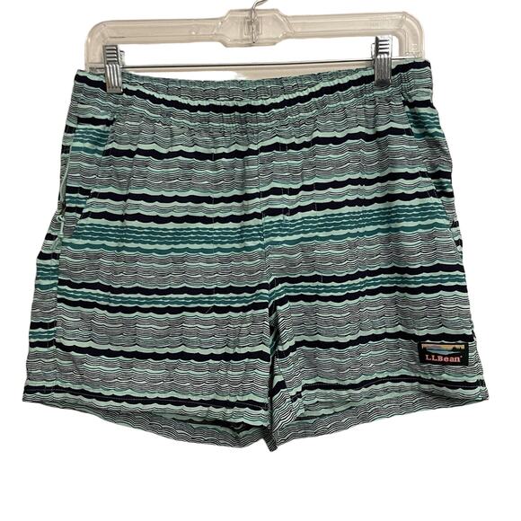 L.L. Bean Sweat Shorts Men's XS Blue Green Drawstring Waist Nylon Polyester - Picture 1 of 12